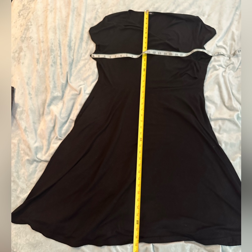 Arolina black surplice bodice dress